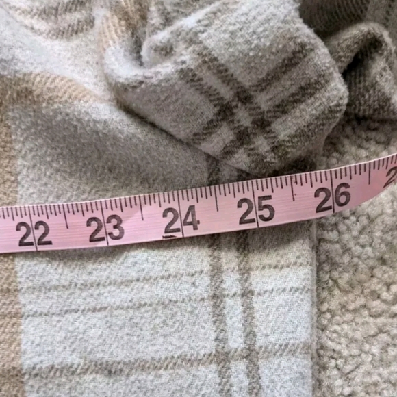 HFX Women's Flannel Shirt Jacket Size XL Plaid Tan Brown Relaxed Fit Warm Shell - Picture 7 of 9